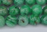 CAG9942 15.5 inches 12mm round green crazy lace agate beads