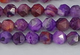 CAG9945 15.5 inches 6mm faceted nuggets purple crazy lace agate beads