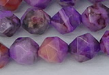 CAG9947 15.5 inches 10mm faceted nuggets purple crazy lace agate beads