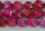 CAG9952 15.5 inches 8mm faceted nuggets fuchsia crazy lace agate beads