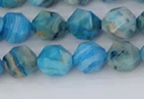 CAG9958 15.5 inches 8mm faceted nuggets blue crazy lace agate beads