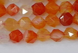 CAG9975 15.5 inches 6mm faceted nuggets red agate beads