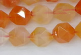 CAG9977 15.5 inches 10mm faceted nuggets red agate beads