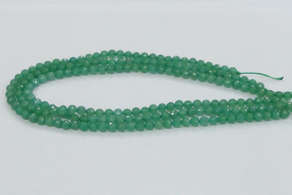 CAJ02 15.5 inches 6mm faceted round green aventurine jade beads