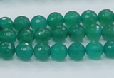 CAJ03 15.5 inches 8mm faceted round green aventurine jade beads