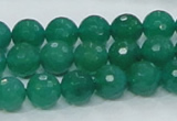 CAJ04 15.5 inches 10mm faceted round green aventurine jade beads