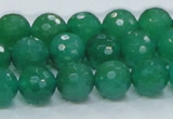 CAJ05 15.5 inches 12mm faceted round green aventurine jade beads