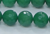 CAJ06 15.5 inches 16mm faceted round green aventurine jade beads