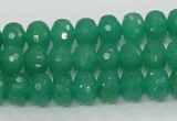 CAJ09 15.5 inches 7*10mm faceted rondelle green aventurine jade beads