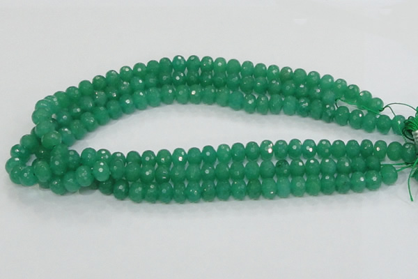 CAJ09 15.5 inches 7*10mm faceted rondelle green aventurine jade beads