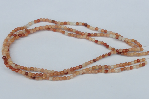 CAJ101 15.5 inches 4mm round red aventurine jade beads wholesale