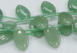 CAJ11 15.5 inches 10*12mm horse eye green aventurine jade beads