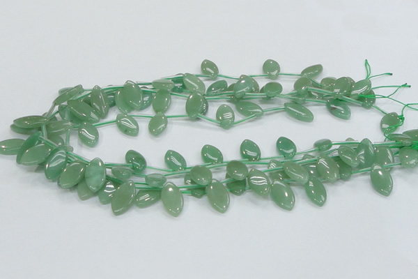 CAJ11 15.5 inches 10*12mm horse eye green aventurine jade beads