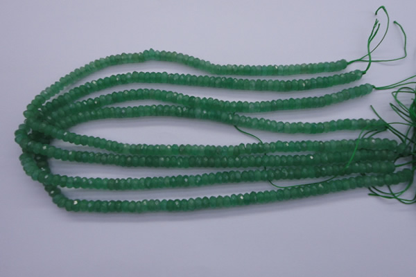 CAJ15 15.5 inches 4*6mm faceted rondelle green aventurine beads