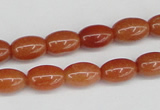 CAJ150 15.5 inches 8*12mm rice red aventurine jade beads