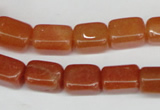 CAJ151 15.5 inches 10*13mm cuboid red aventurine jade beads