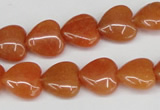 CAJ152 15.5 inches 12*12mm heart red aventurine jade beads