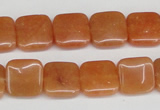 CAJ155 15.5 inches 12*12mm square red aventurine jade beads