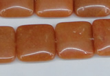 CAJ156 15.5 inches 20*20mm square red aventurine jade beads