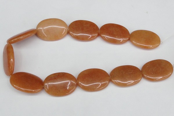 CAJ163 15.5 inches 25*35mm oval red aventurine jade beads