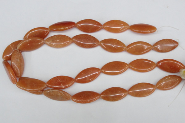 CAJ165 15.5 inches 15*30mm marquise red aventurine jade beads