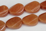 CAJ172 15.5 inches 13*18mm twisted oval red aventurine jade beads