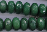 CAJ19 15.5 inches 9*18mm faceted rondelle green aventurine beads