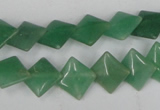 CAJ301 15.5 inches 10*10mm diamond green aventurine jade beads