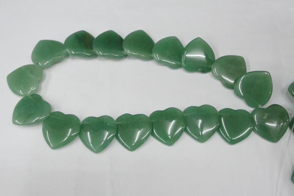 CAJ305 Top-drilled 28*28mm heart green aventurine jade beads