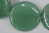 CAJ306 15.5 inches 40mm flat round green aventurine jade beads