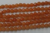 CAJ360 15.5 inches 4mm faceted round red aventurine beads wholesale