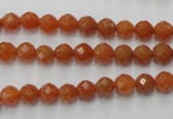 CAJ361 15.5 inches 6mm faceted round red aventurine beads wholesale