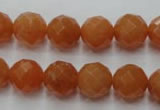 CAJ364 15.5 inches 12mm faceted round red aventurine beads wholesale