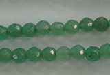 CAJ409 15.5 inches 4mm faceted round green aventurine beads