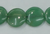 CAJ55 15.5 inches 20mm flat round green aventurine jade beads wholesale