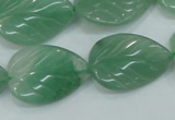 CAJ56 15.5 inches 18*25mm twisted leaf green aventurine jade beads