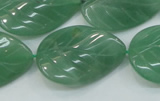 CAJ57 15.5 inches 22*30mm twisted leaf green aventurine jade beads