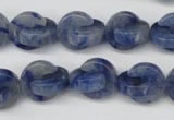 CAJ582 15.5 inches 12*12mm curved moon blue aventurine beads wholesale