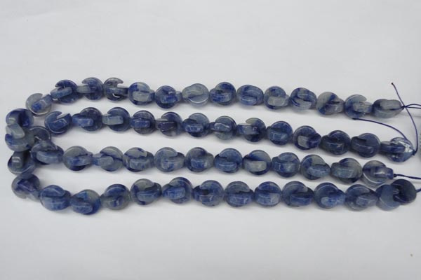 CAJ582 15.5 inches 12*12mm curved moon blue aventurine beads wholesale