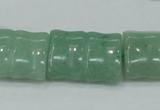 CAJ60 15.5 inches 18*25mm flat bamboo green aventurine jade beads