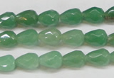 CAJ638 15.5 inches 8*10mm faceted teardrop green aventurine beads