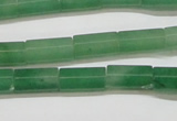 CAJ648 15.5 inches 6*12mm faceted tube green aventurine beads