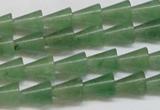 CAJ660 15.5 inches 8*10mm cone green aventurine beads