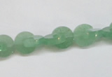 CAJ692 15.5 inches 3*10mm curved moon green aventurine beads