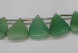 CAJ695 Top drilled 15*20mm leaf green aventurine beads