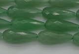 CAJ706 15.5 inches 8*20mm faceted teardrop green aventurine beads