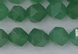 CAJ733 15.5 inches 10mm faceted nuggets green aventurine beads