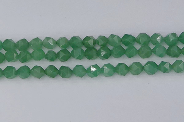 CAJ734 15.5 inches 12mm faceted nuggets green aventurine beads