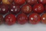 CAJ761 15.5 inches 10mm faceted round apple jasper beads