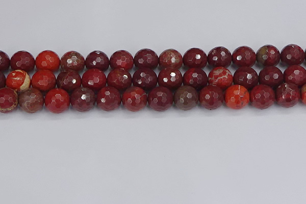 CAJ762 15.5 inches 12mm faceted round apple jasper beads